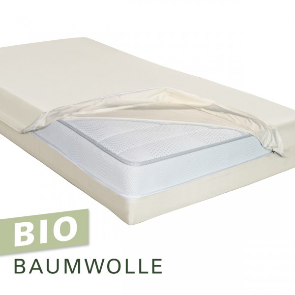 Softsan® Encasing für Boxspring Matratzen aus Bio Baumwolle | Schutzbezug für Allergiker