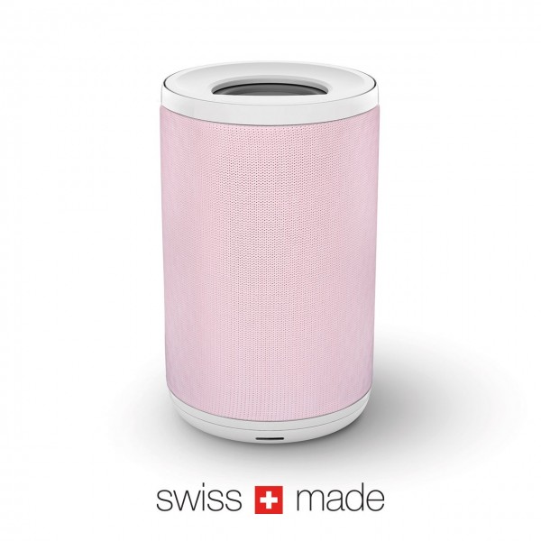 Kleiner, leistungsstarker Luftreiniger für zu Hause, in Farbe Quartz Pink