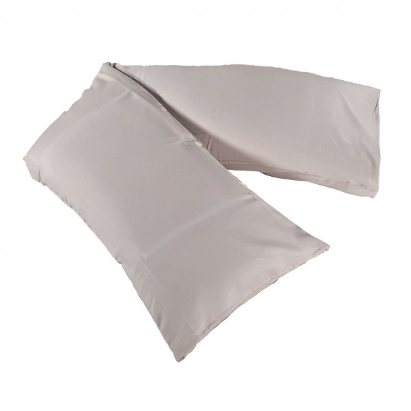 Speltex Kissenbezug für Seitenschläferkissen aus Bio Baumwolle, Satin, Naturweiß